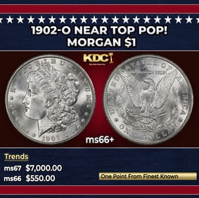 1902-o Morgan Dollar Near Top Pop! $1 ms66+ SEGS