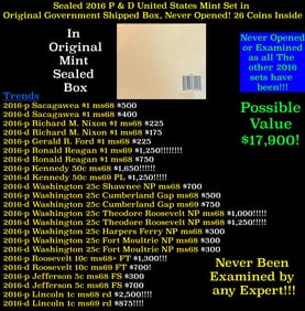 Sealed 2016 United States Mint Set in Original Government Shipped Box, Never Opened! 26 Coins