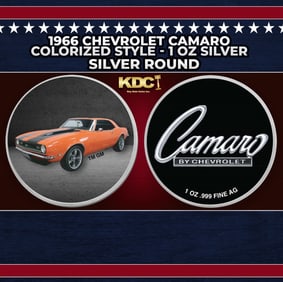 1966 Chevrolet Camaro Colorized Style - 1 oz Silver Round Round