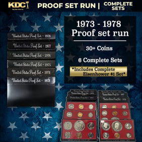 1973-1978 Proof Set Run 36 Coins 6 Complete Sets Complete Ike Set