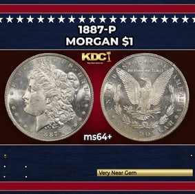 1887-p Morgan Dollar $1 Grades ms64+