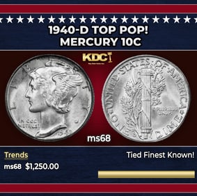 1940-d Mercury Dime TOP POP! 10c ms68 SEGS