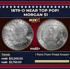 1879-o Morgan Dollar Near Top Pop! $1 ms65+ SEGS