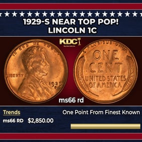 1929-s Lincoln Cent Near Top Pop! 1c ms66 rd SEGS