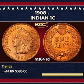 1908 Indian Cent . 1c Grades ms64 rd
