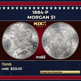 1884-p Morgan Dollar $1 Grades ms65