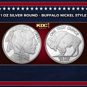 1 oz Silver Round - Buffalo Nickle Style Round
