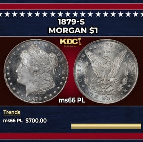 1879-s Morgan Dollar $1 Grades ms66 PL