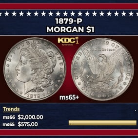 1879-p Morgan Dollar $1 ms65+ SEGS