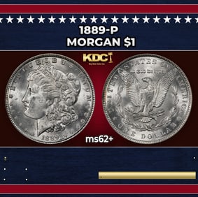 1889-p Morgan Dollar $1 Grades ms62+