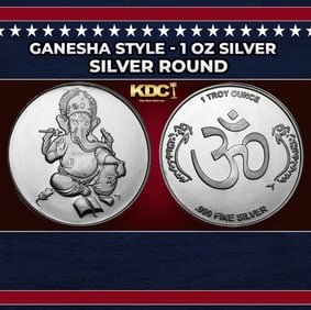 Hindu Deity Ganesha Style - 1 oz Silver Round Round