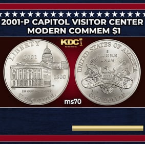 2001-p Capitol Visitor Center Modern Commem Dollar $1 ms70 SEGS
