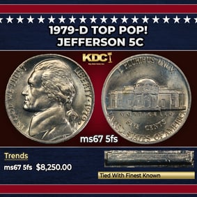 1979-d Jefferson Nickel TOP POP! 5c ms67 5fs SEGS