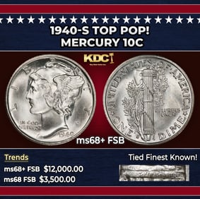 1940-s Mercury Dime TOP POP! 10c ms68+ FSB SEGS
