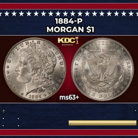 1884-p Morgan Dollar $1 Grades ms63+