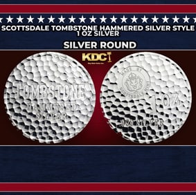 Scottsdale Tombstone Hammered Silver Style - 1 oz Silver Round Round