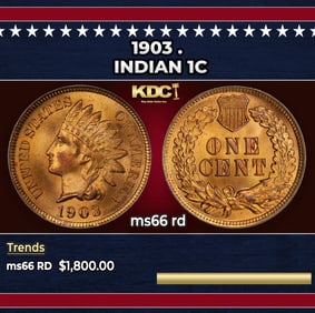 1903 Indian Cent . 1c ms66 rd SEGS