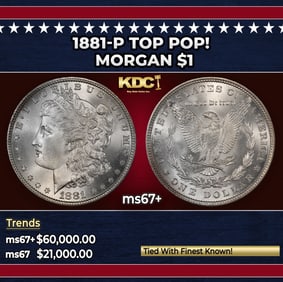 1881-p Morgan Dollar TOP POP! $1 ms67+ SEGS