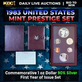 1983 United States Mint Prestige Proof Set 6 Coins First Year Of Issue W/ Box & COA