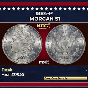 1884-p Morgan Dollar $1 Grades ms65