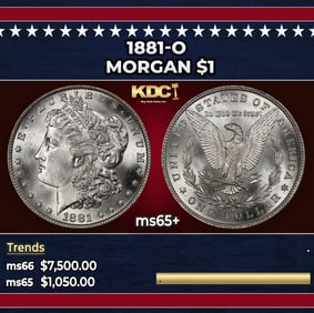 1881-o Morgan Dollar $1 ms65+ SEGS