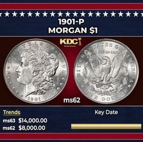 1901-p Morgan Dollar $1 ms62 USCG
