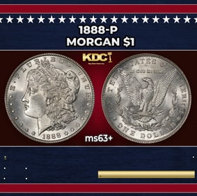 1888-p Morgan Dollar $1 Grades ms63+