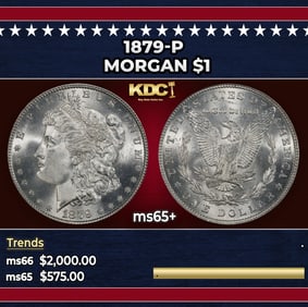 1879-p Morgan Dollar $1 ms65+ SEGS