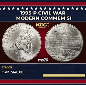 1995-p Civil War Modern Commem Dollar $1 ms70 SEGS