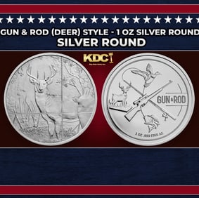 Gun & Rod (Deer) Style - 1 oz Silver Round Round