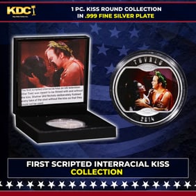 1 PC. Star Trek (The Kiss) Silver Plated Round Collection In Custom Box W/ Special Backer card