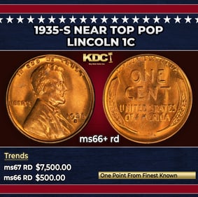 1935-s Lincoln Cent Near Top Pop 1c ms66+ rd SEGS