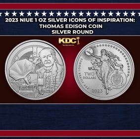 2023 Niue 1 oz Silver Icons of Inspiration: Thomas Edison Coin Round
