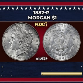 1882-p Morgan Dollar $1 Grades ms62+