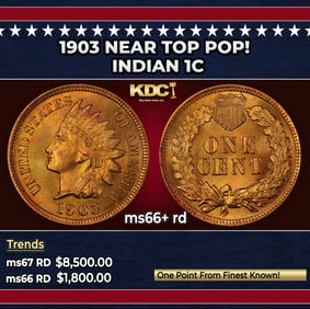 1903 Indian Cent Near Top Pop! 1c ms66+ rd SEGS