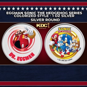 Eggman Sonic The Hedgehog Series Colorized Style - 1 oz Silver Round Round