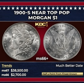 1900-s Morgan Dollar Near Top Pop $1 ms66+ SEGS