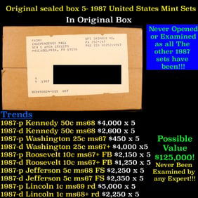 Original sealed box 5- 1987 United States Mint Sets