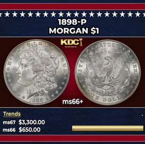 1898-p Morgan Dollar $1 ms66+ SEGS