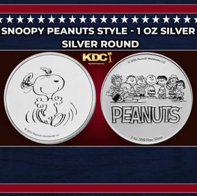 Snoopy Peanuts Style - 1 oz Silver Round Round