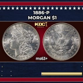 1886-p Morgan Dollar $1 Grades ms63+