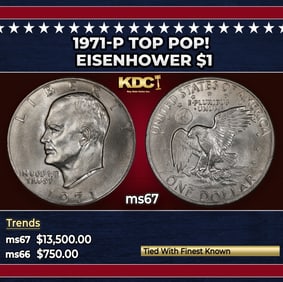 1971-p Eisenhower Dollar TOP POP! $1 ms67 SEGS