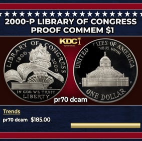 2000-p Library of Congress Proof Modern Commem Dollar $1 pr70 dcam SEGS