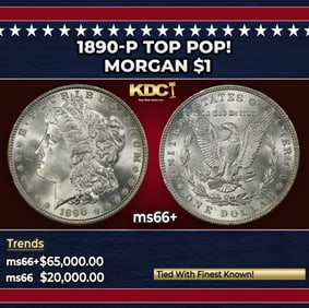1890-p Morgan Dollar TOP POP! $1 ms66+ SEGS