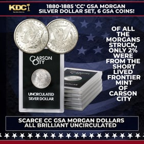 1880-1885 'CC' GSA Morgan Silver Dollar Set, 6 GSA Coins!
