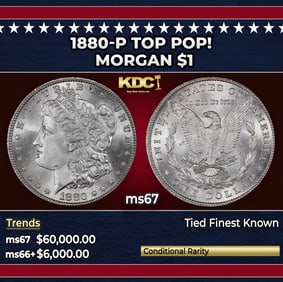 1880-p Morgan Dollar TOP POP! $1 ms67 SEGS