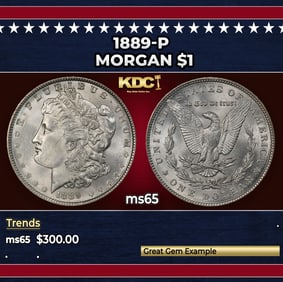 1889-p Morgan Dollar $1 Grades ms65