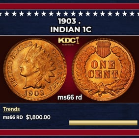 1903 Indian Cent . 1c ms66 rd SEGS