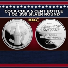 Coca-Cola 5 Cent Bottle 1 oz .999 Silver Round Round