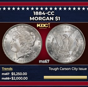 1884-cc Morgan Dollar $1 ms67 SEGS